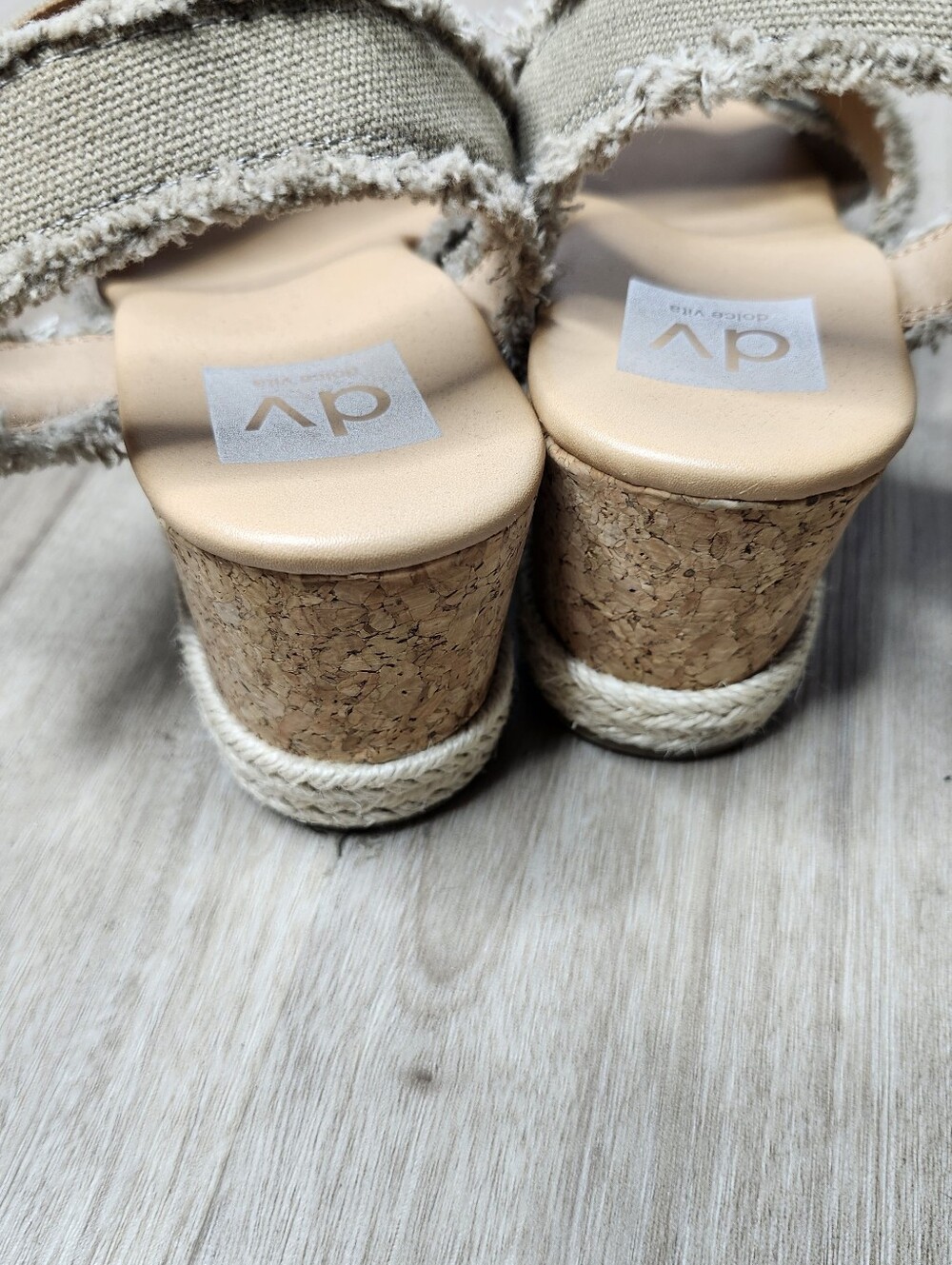DV Dolce Vita Olive Green Boho Espadrille Wedge Sandals Women's 8 - Picture 8 of 9